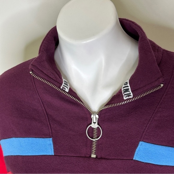 PINK Victoria's Secret Pullover with Red and Blue Stripes Small - Picture 2 of 7